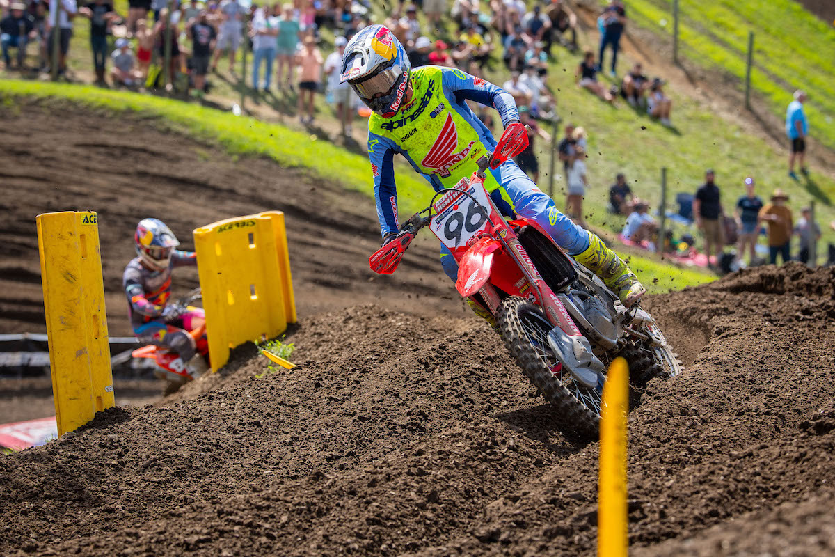 “I can tell my buddies back home: This is the bike you need,” Lawrence wins his first motocross race on the 2025 CRF450R